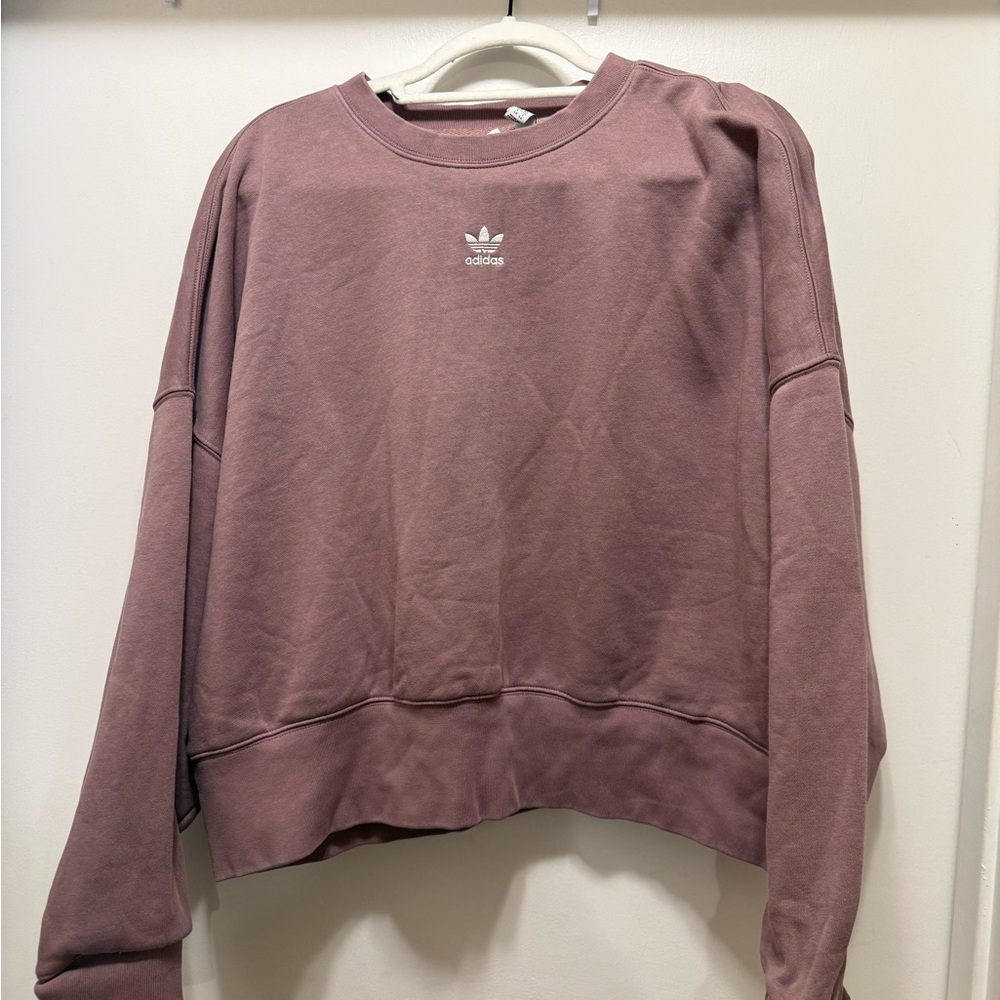 Adidas Originals Mauve Cropped Sweatshirt | Size Medium